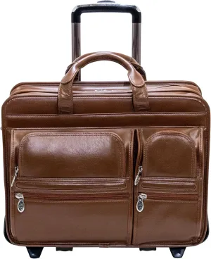 McKleinUSA Men's Wheeled Detachable Briefcase-Clinton, Brown