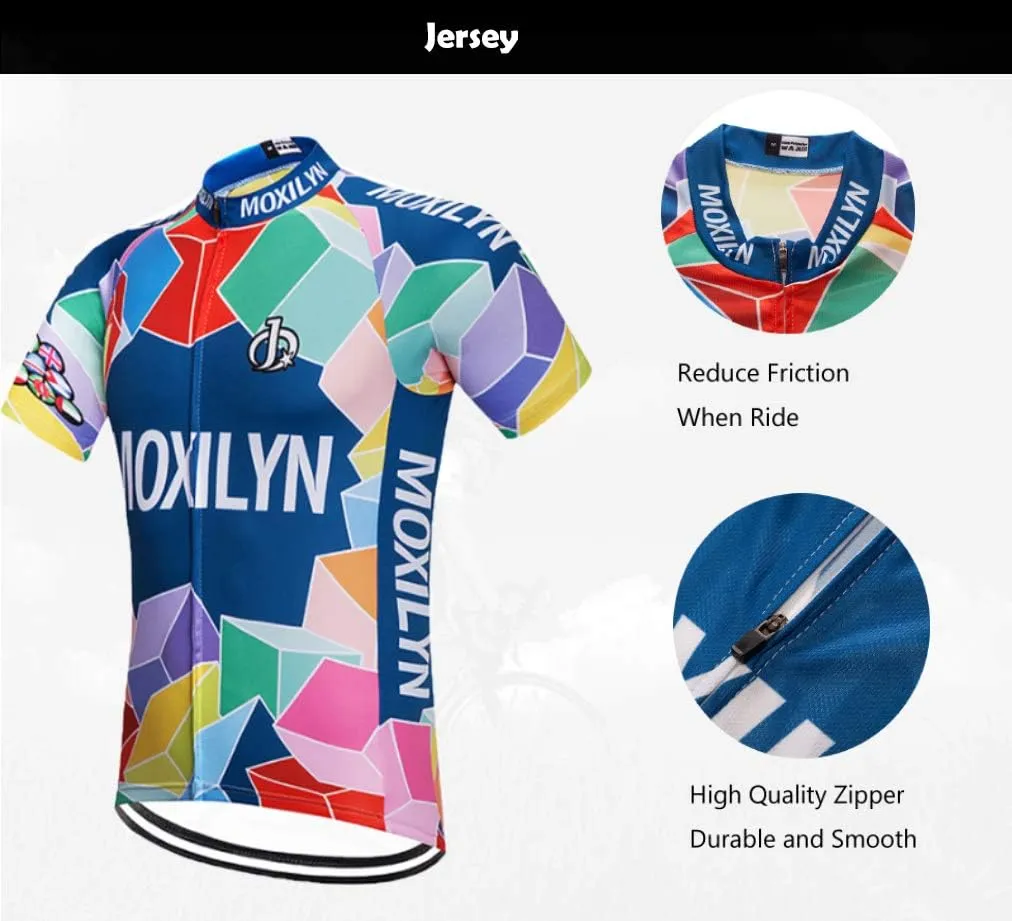 Men's Bike Clothing Set Cycling Jerseys Road Bicycle Shirts Kit   Bib Shorts Quick-Dry Full Zipper Riding Clothes