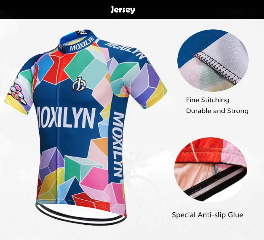 Men's Bike Clothing Set Cycling Jerseys Road Bicycle Shirts Kit   Bib Shorts Quick-Dry Full Zipper Riding Clothes