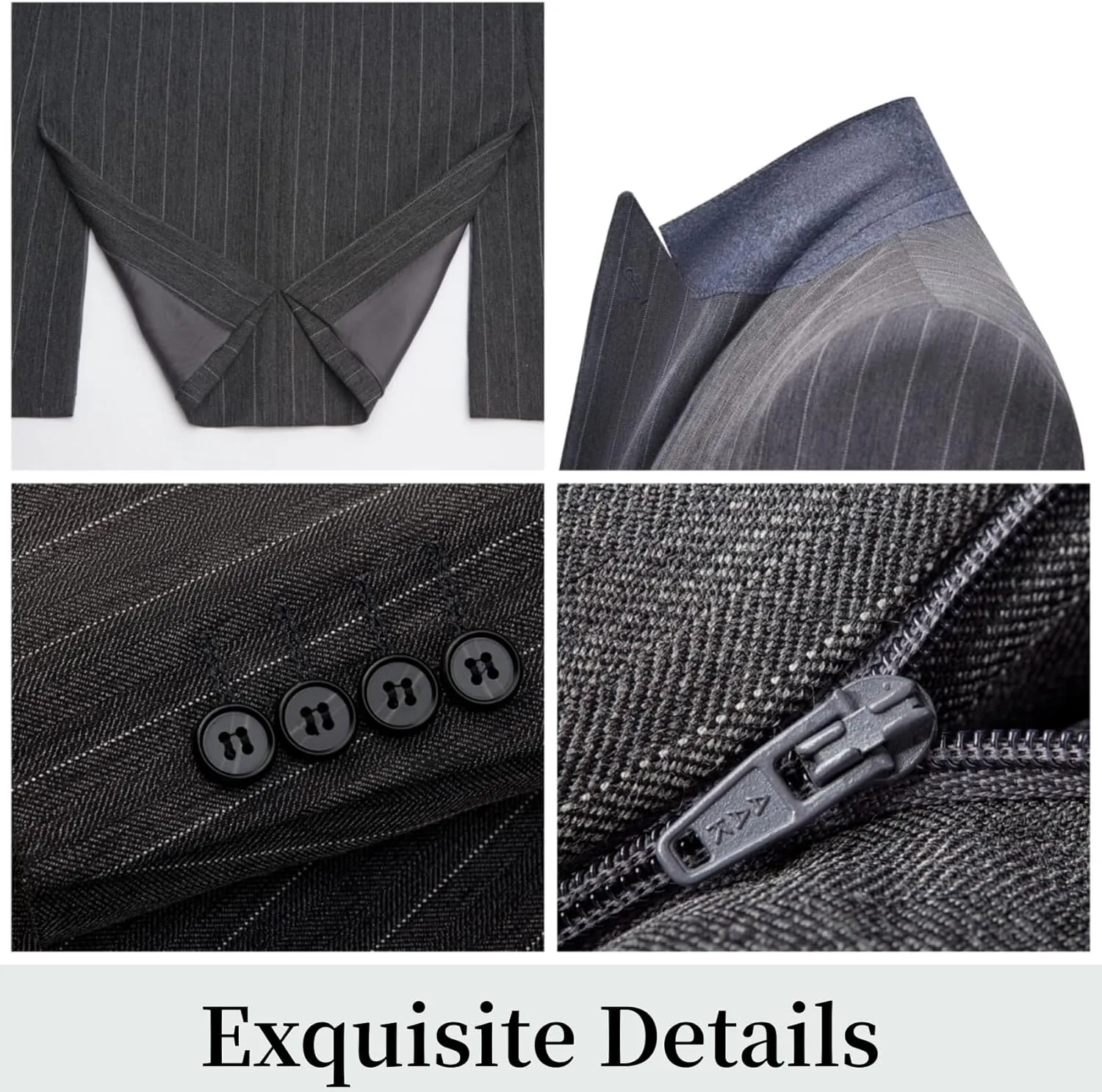 Men's Classic Stripe Suit 3 Piece Elegant Business Suit Two Button Wedding Prom Tuxedo Jacket Vest & Pants 2025