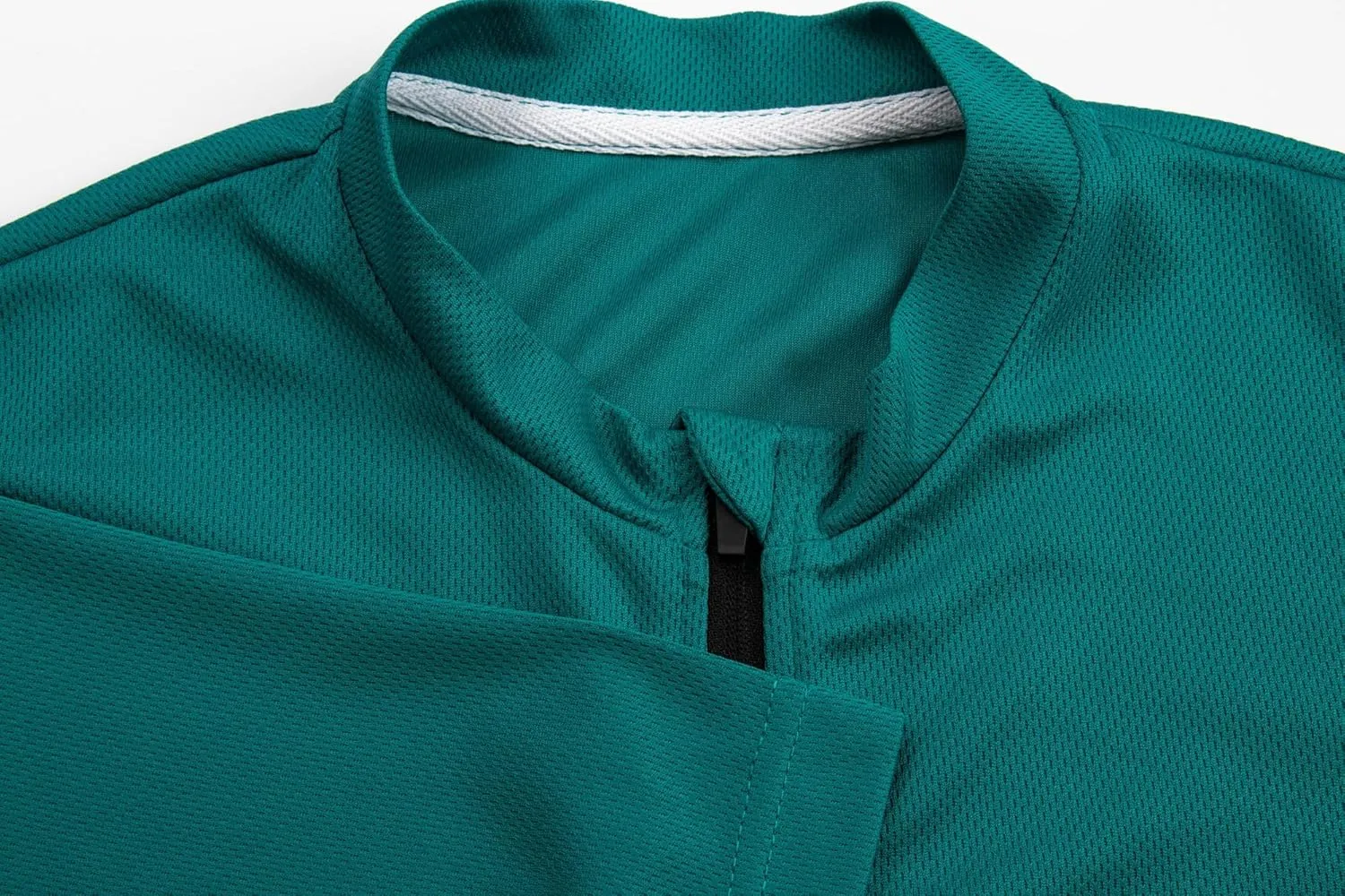 Men's Cycling Jersey Short Sleeves Bike Jersey 1/3 Zipper Solid Color Club Fit, Biking Cycling Shirt Zipper Pocket