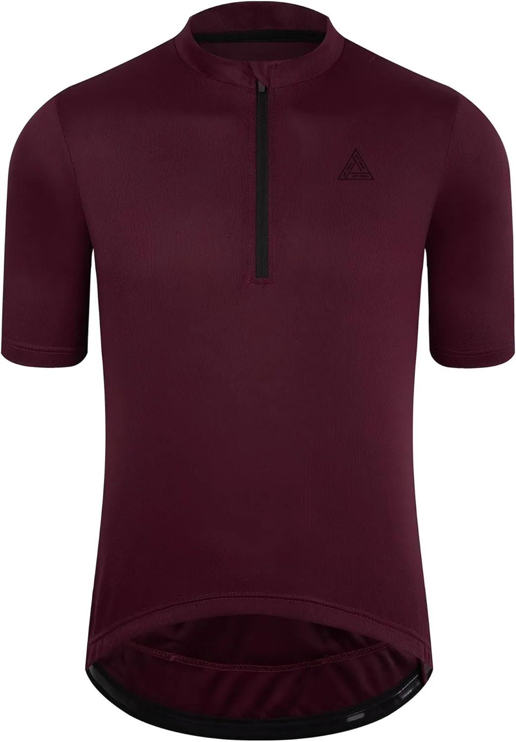 Men's Cycling Jersey Short Sleeves Bike Jersey 1/3 Zipper Solid Color Club Fit, Biking Cycling Shirt Zipper Pocket