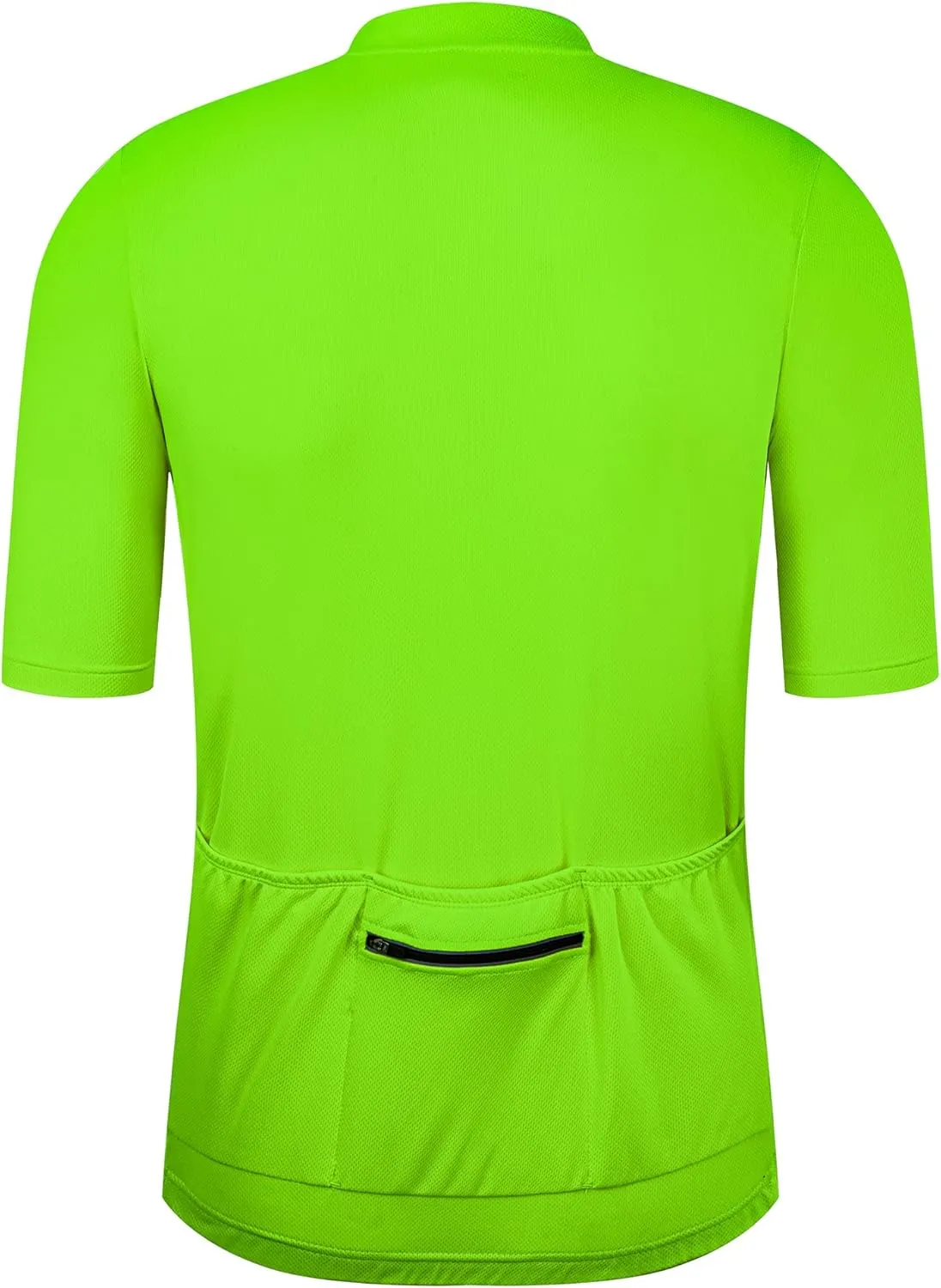 Men's Cycling Jersey Short Sleeves Bike Jersey 1/3 Zipper Solid Color Club Fit, Biking Cycling Shirt Zipper Pocket