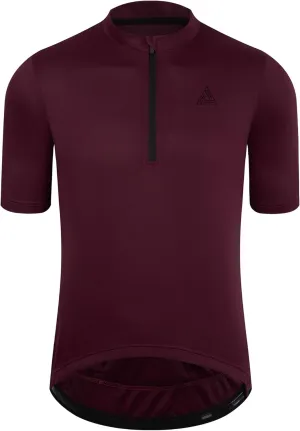 Men's Cycling Jersey Short Sleeves Bike Jersey 1/3 Zipper Solid Color Club Fit, Biking Cycling Shirt Zipper Pocket