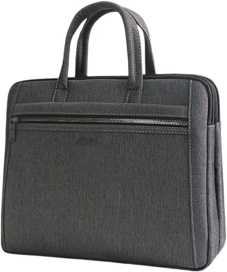 Men's Document Bag Canvas Business Conference Briefcase Zipper Multi layer Thickened Document Bag Handheld