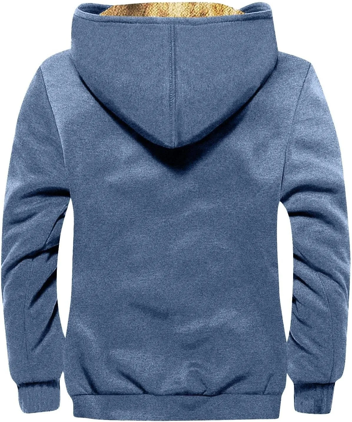 Mens Fuzzy Sherpa Jacket Long Sleeve Fleece Zip Up Coat Faux Tactical Jackets Windproof Varsity Coat Plus Size