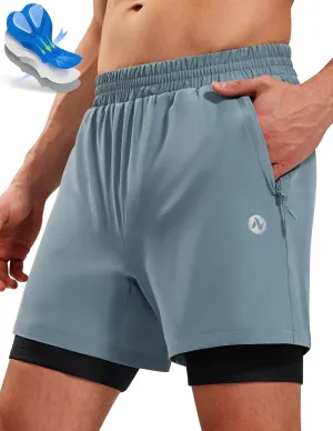 Men’s Mountain Bike Shorts 4D Padded MTB Cycling Biking Bicycle Riding Shorts with Zipper Pockets, Loose-fit