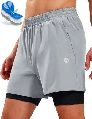 Men’s Mountain Bike Shorts 4D Padded MTB Cycling Biking Bicycle Riding Shorts with Zipper Pockets, Loose-fit