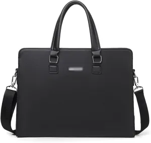 Men's PVC Business Leisure Handbag Large Capacity Computer Bag Conference A4 Document Bag
