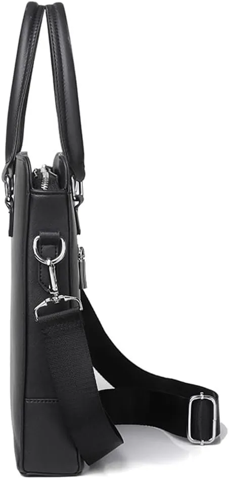 Men's PVC Business Leisure Handbag Large Capacity Computer Bag Conference A4 Document Bag