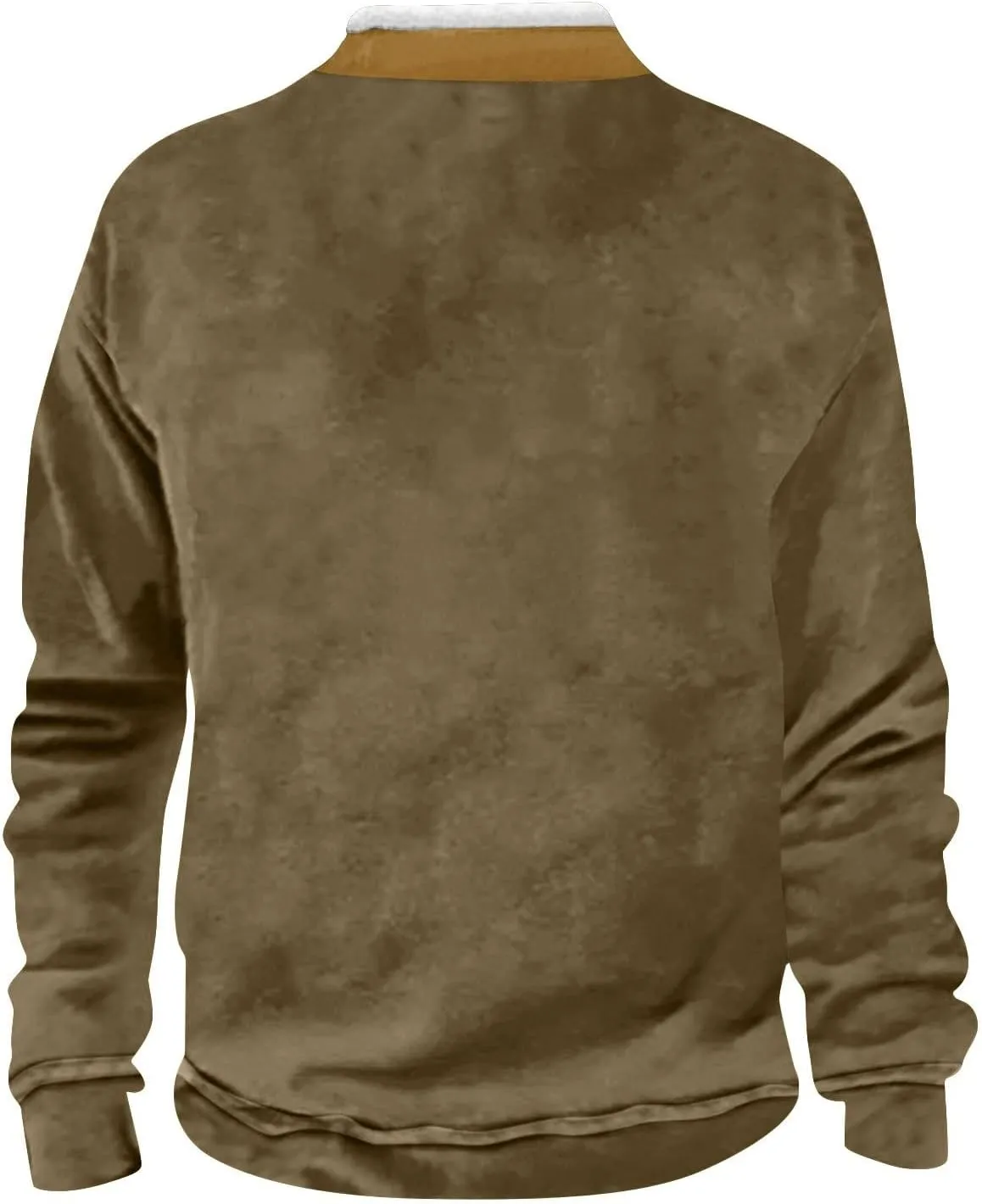 Men's Vintage Western Cowboy Zipper Sweatshirt Winter Warm Pullover 1/4 Zip Stand Collar Fit Casual Tactical Jacket