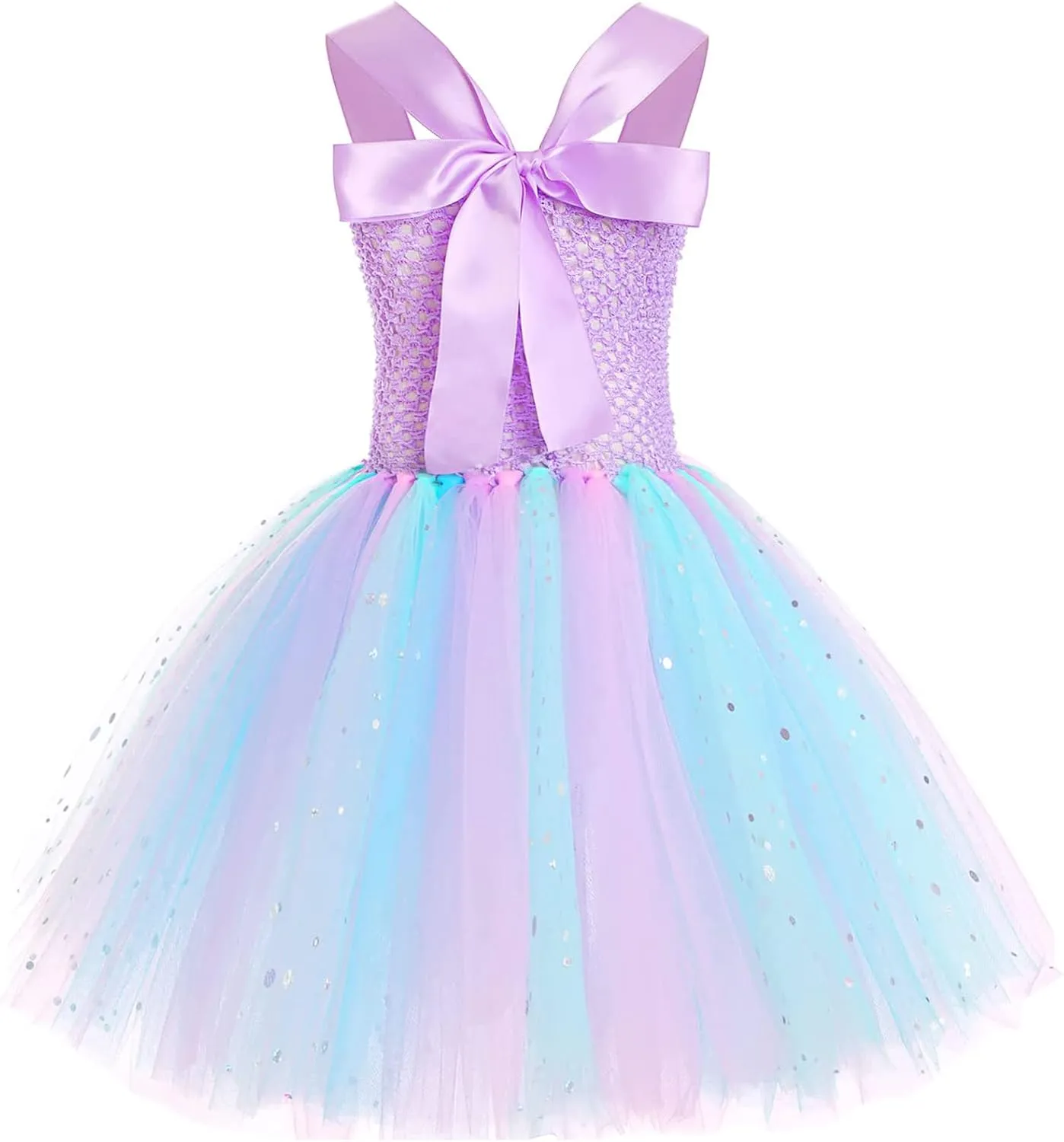 Mermaid Costume Dress for Girls Mermaid Light Up Dress for Girls Mermaid Birthday Party Gifts Decorations Halloween Costumes (5-6 Years)