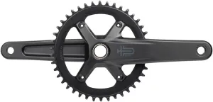 microSHIFT Sword 1x Crankset - 165mm, 10-Speed, 42t, 110 Asym BCD, 24mm Spindle, Black, Gray