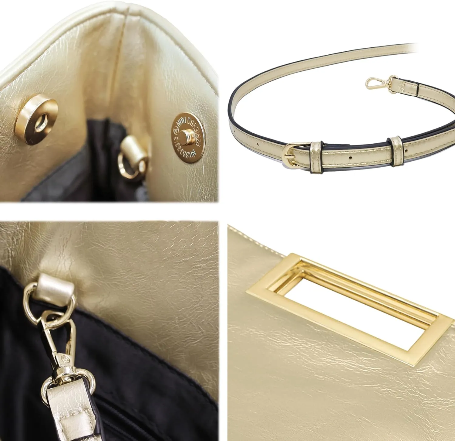 Milisente Clutch Purses for Women Formal Casual Sparkly PU Leather Handbag Purse with Handle for Prom Cocktail Wedding