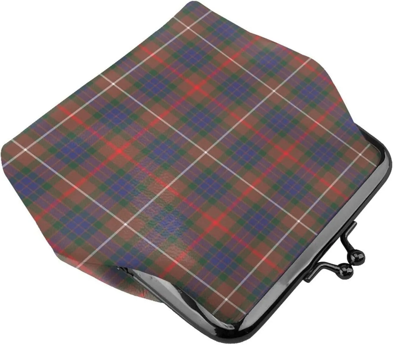 Mini PU Leather Change Purse Fraser Hunting Modern Tartan Coin Purses Wallet with Clasp Pouch