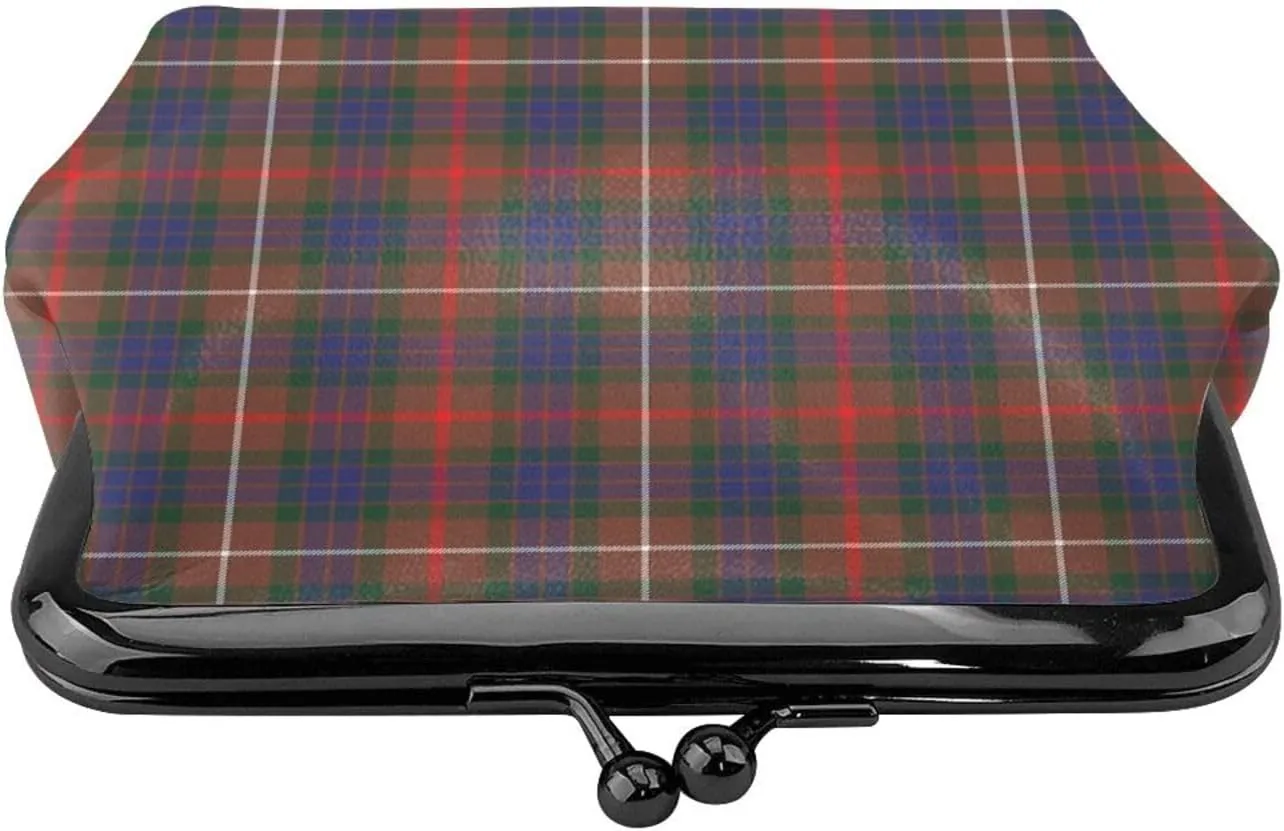 Mini PU Leather Change Purse Fraser Hunting Modern Tartan Coin Purses Wallet with Clasp Pouch