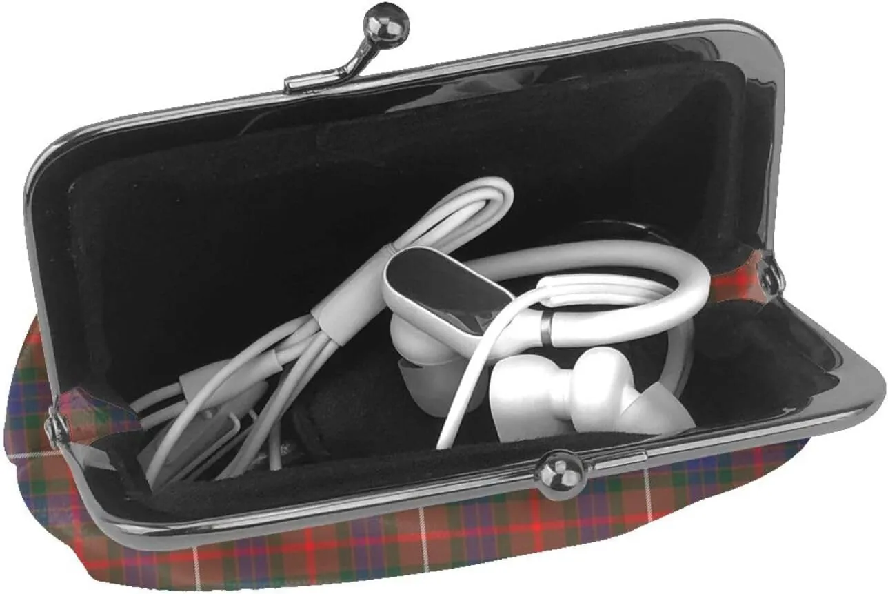 Mini PU Leather Change Purse Fraser Hunting Modern Tartan Coin Purses Wallet with Clasp Pouch