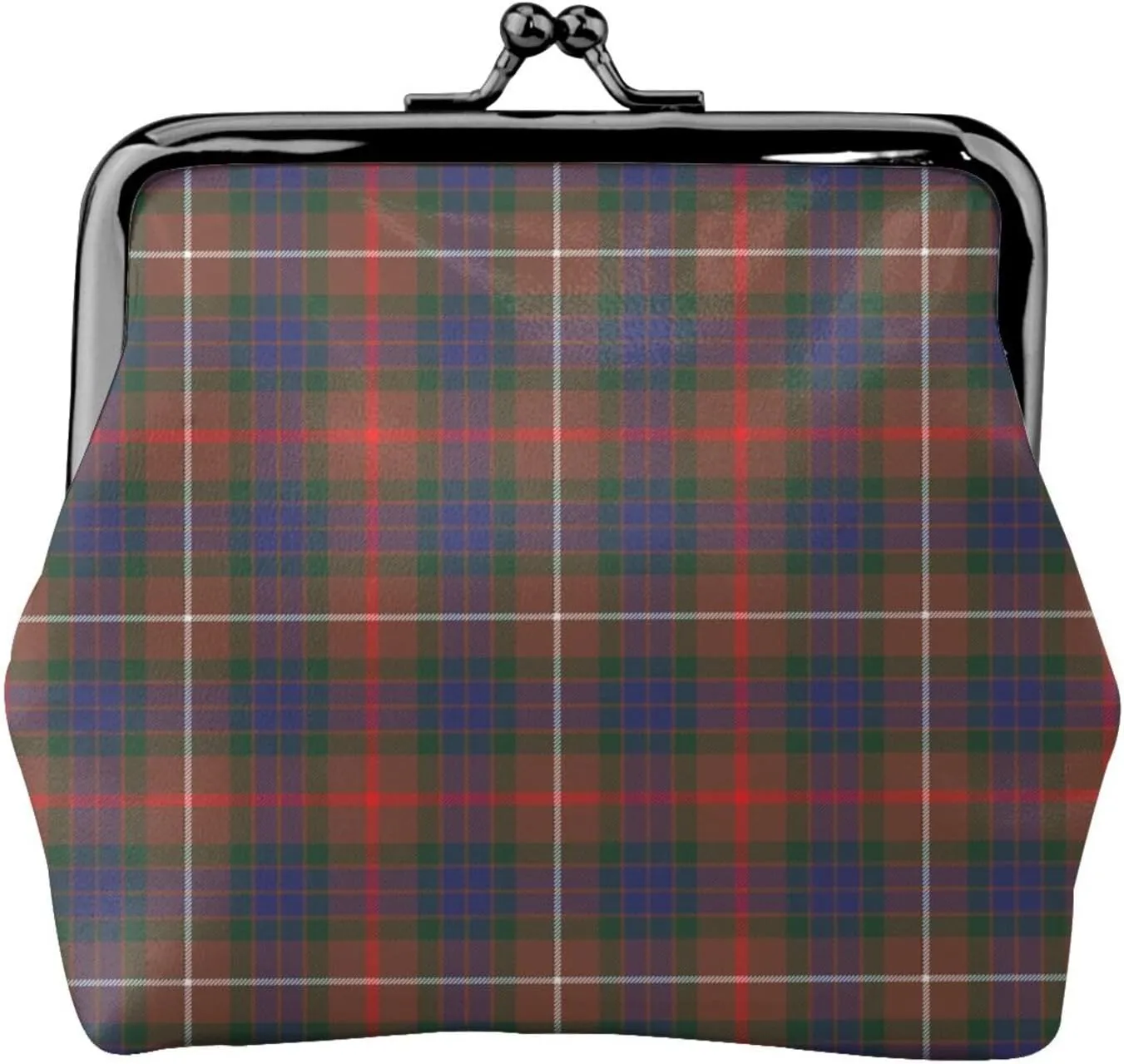 Mini PU Leather Change Purse Fraser Hunting Modern Tartan Coin Purses Wallet with Clasp Pouch