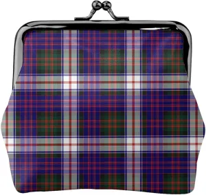 Mini PU Leather Change Purse MacDonald Dress Modern Tartan Coin Purses Wallet with Clasp Pouch