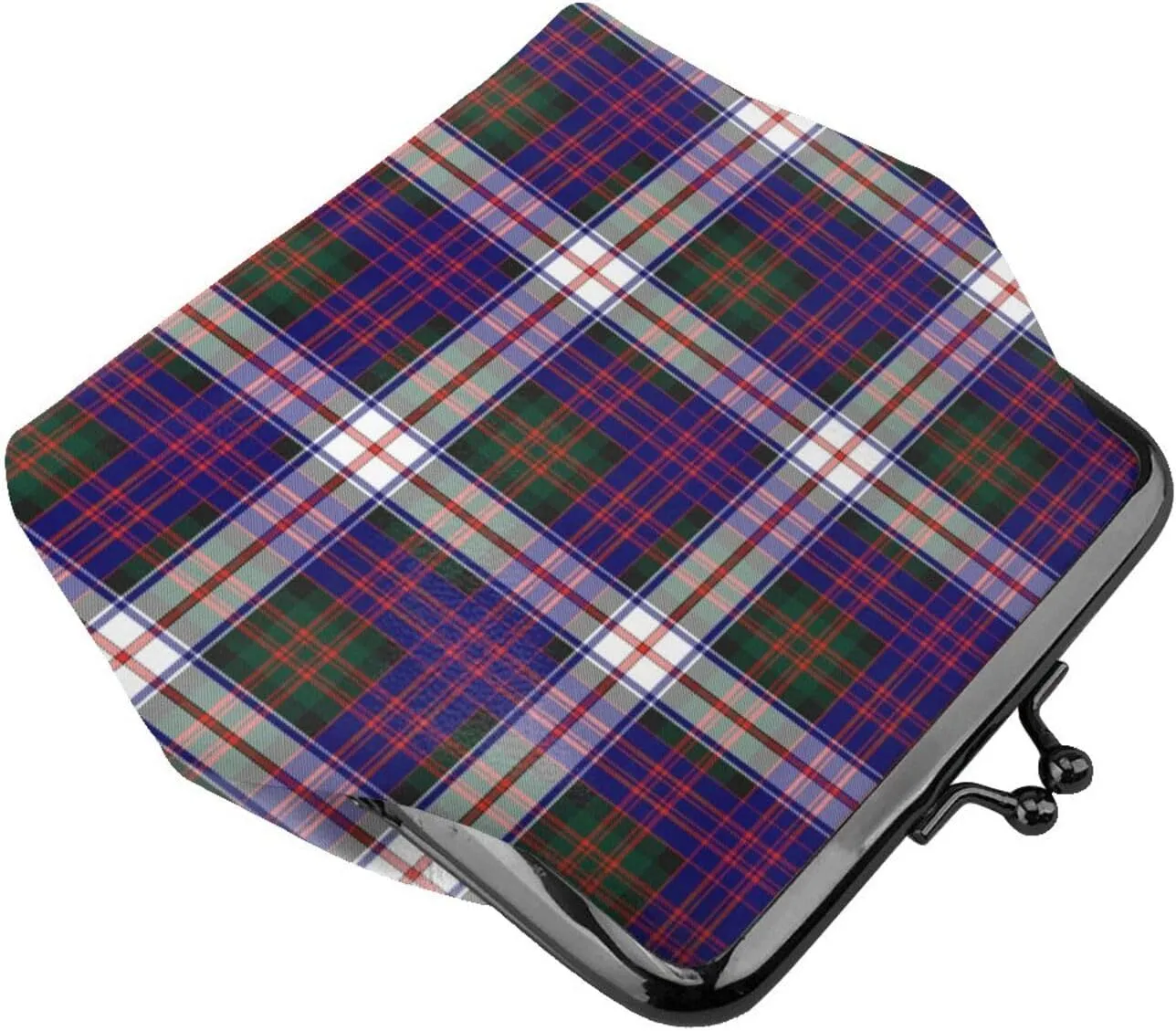 Mini PU Leather Change Purse MacDonald Dress Modern Tartan Coin Purses Wallet with Clasp Pouch