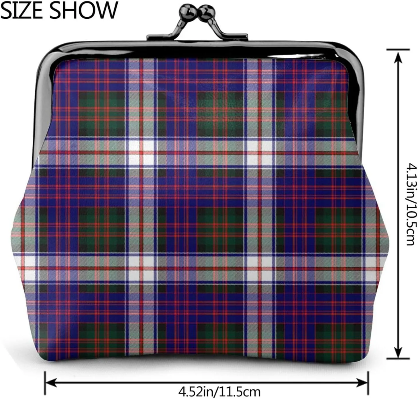 Mini PU Leather Change Purse MacDonald Dress Modern Tartan Coin Purses Wallet with Clasp Pouch