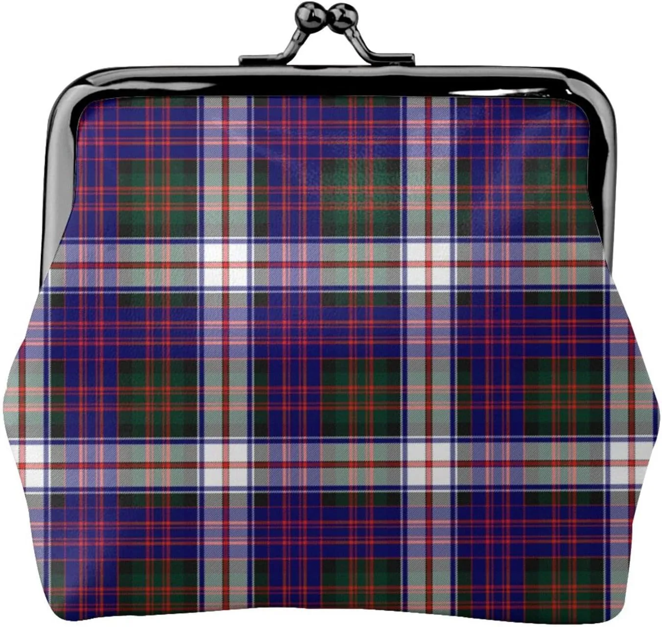 Mini PU Leather Change Purse MacDonald Dress Modern Tartan Coin Purses Wallet with Clasp Pouch