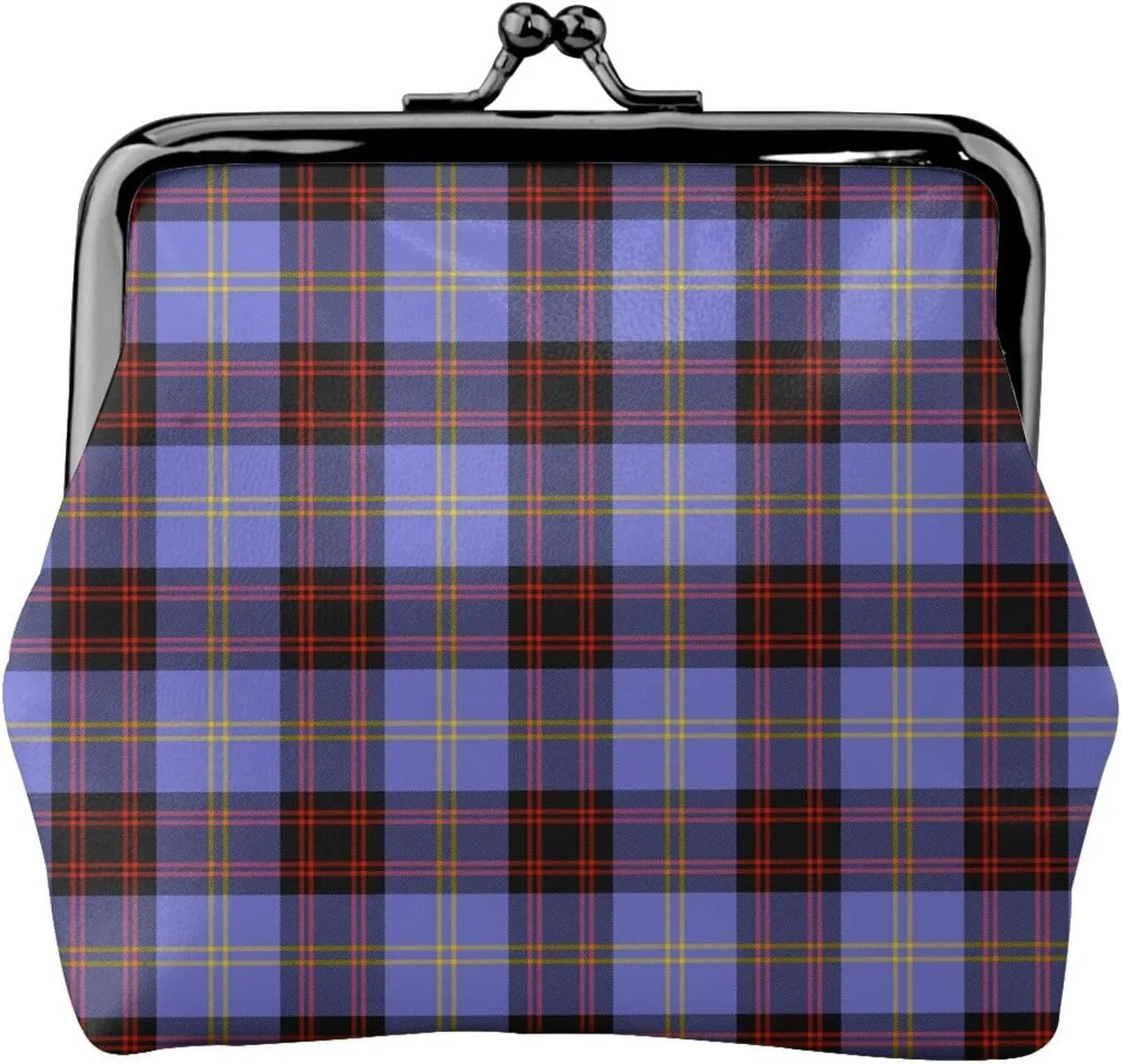 Mini PU Leather Change Purse Rutherford Tartan Coin Purses Wallet with Clasp Pouch