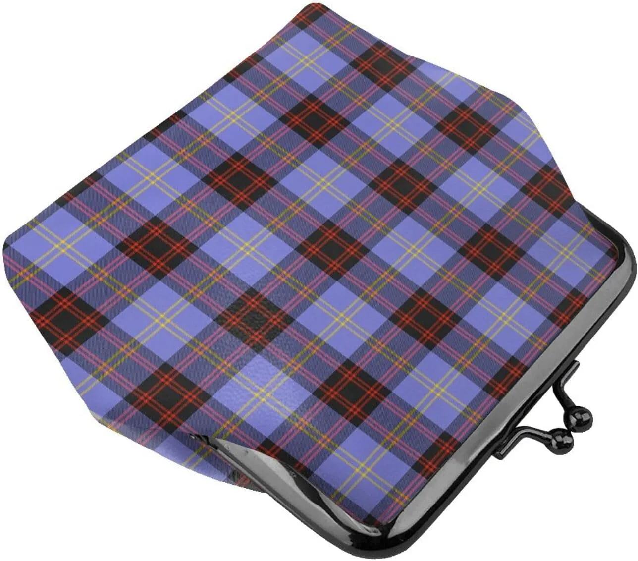 Mini PU Leather Change Purse Rutherford Tartan Coin Purses Wallet with Clasp Pouch