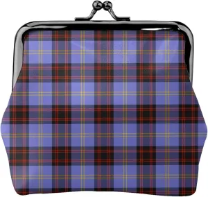 Mini PU Leather Change Purse Rutherford Tartan Coin Purses Wallet with Clasp Pouch