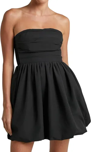 MISSACTIVER Women's Strapless Tube Top Mini Dress Ruched Sleeveless Off Shoulder Flared Short Dress Summer Party Club Dresses