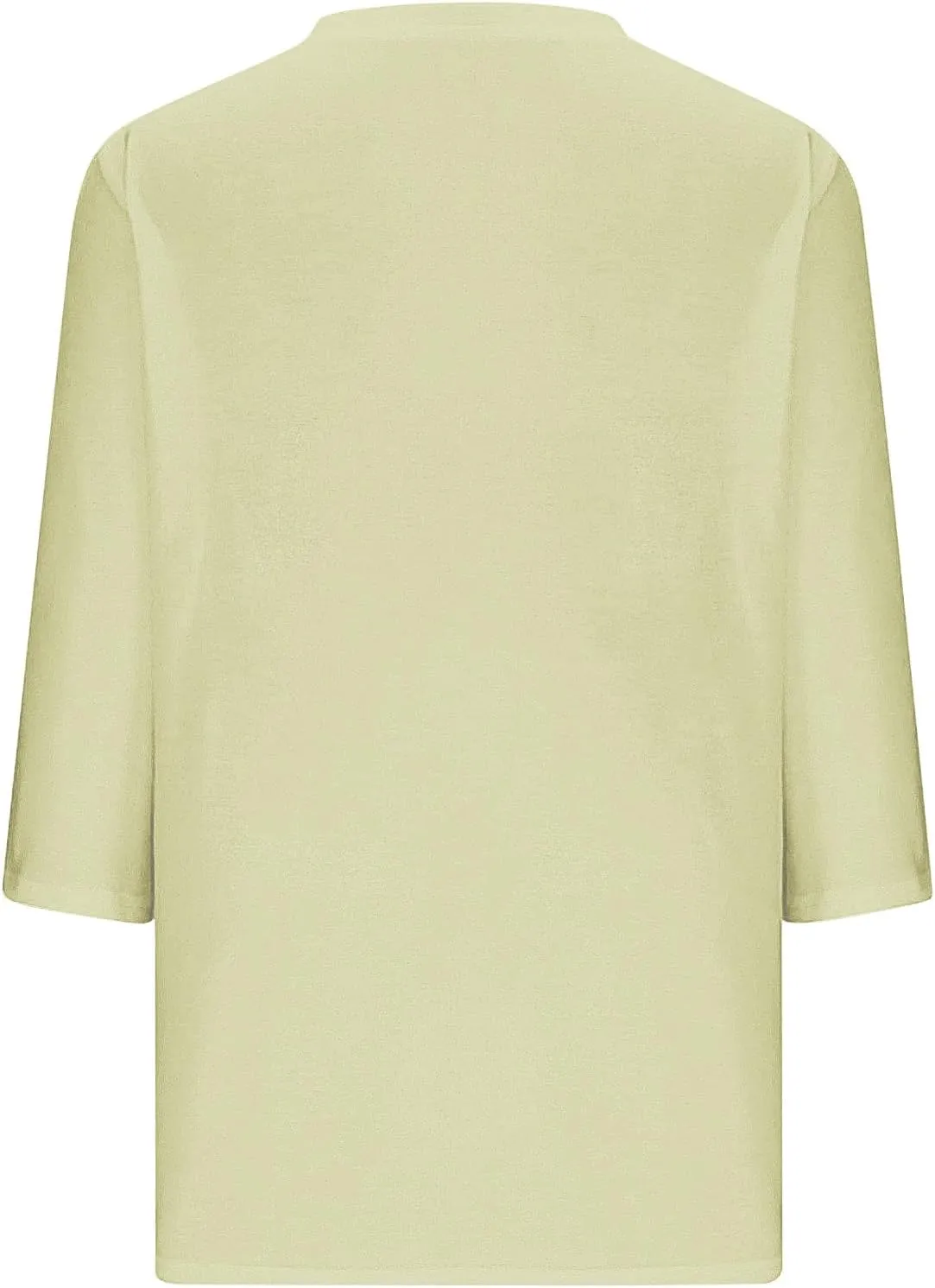Miyaomn Women's 3/4 Sleeve T-Shirts Crisscross V Neck Solid Color Casual Blouse Slim Fit Lightweight Summer Autumn Basic Tops