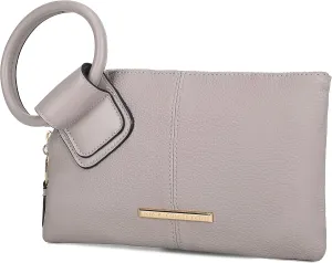 MKF Collection Wristlet Pouch Clutch Wallet for Women's Handbag, Small Purse Black Circular handle Purse Bag By Mia K