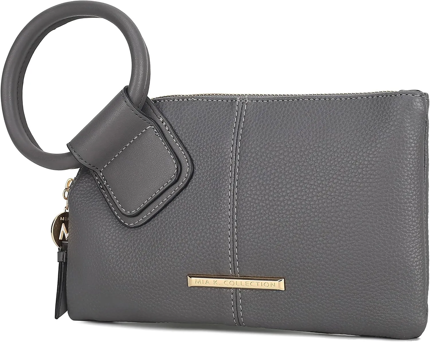 MKF Collection Wristlet Pouch Clutch Wallet for Women's Handbag, Small Purse Black Circular handle Purse Bag By Mia K