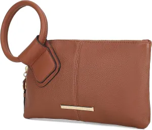 MKF Collection Wristlet Pouch Clutch Wallet for Women's Handbag, Small Purse Black Circular handle Purse Bag By Mia K