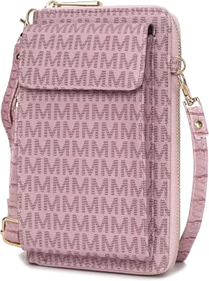 MKF CollectionCrossbody Cellphone Handbag for Women Wallet Purse – PU Leather Multi Pockets Clutch Bag, Wristlet Strap