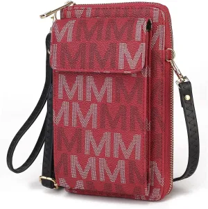 MKF CollectionCrossbody Cellphone Handbag for Women Wallet Purse – PU Leather Multi Pockets Clutch Bag, Wristlet Strap