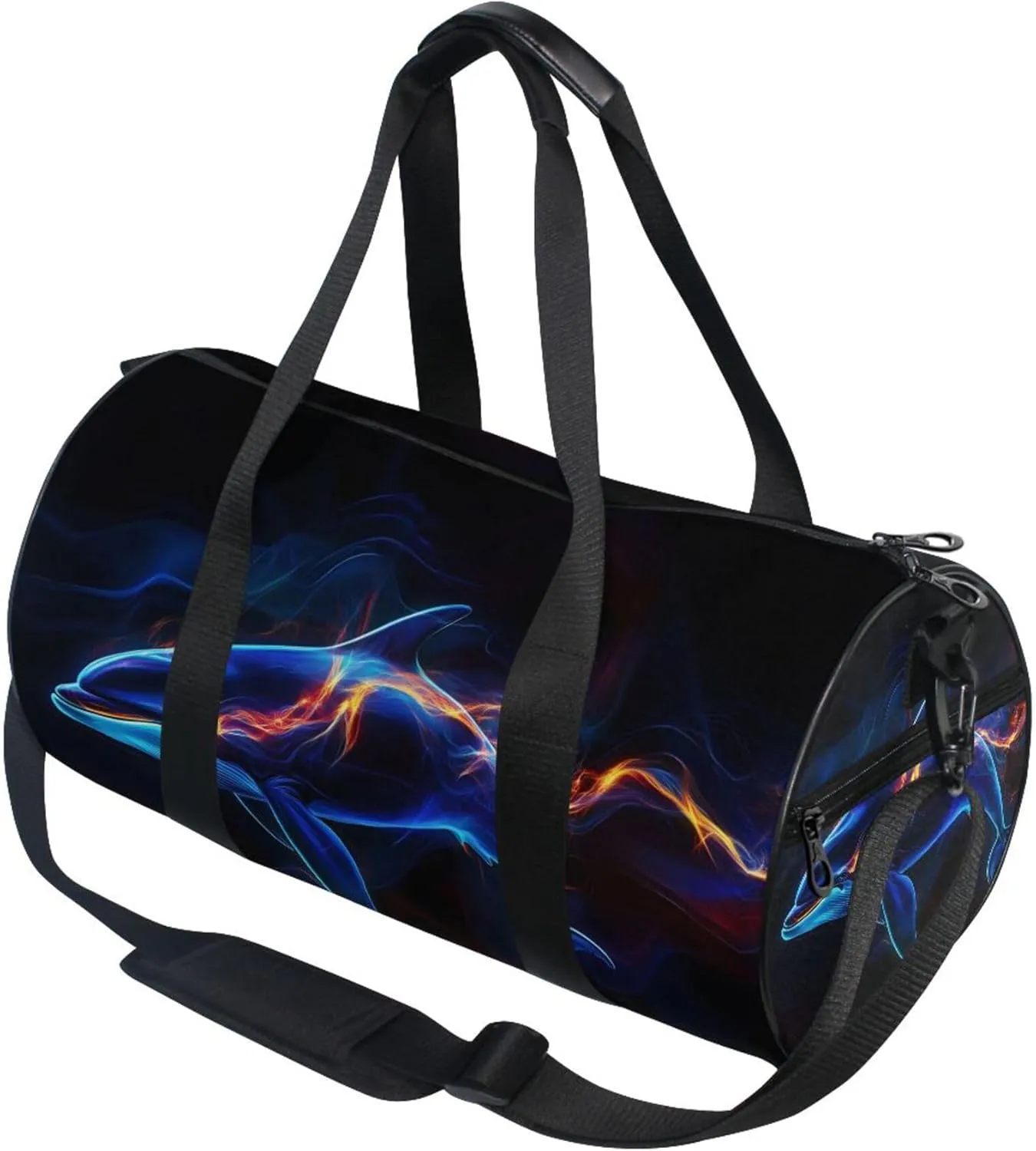 MNSRUU Sports Duffel Bags, Dolphin Athletic Gym Bag Overnight Workout Travel Tote Luggage for Men Women Yoga