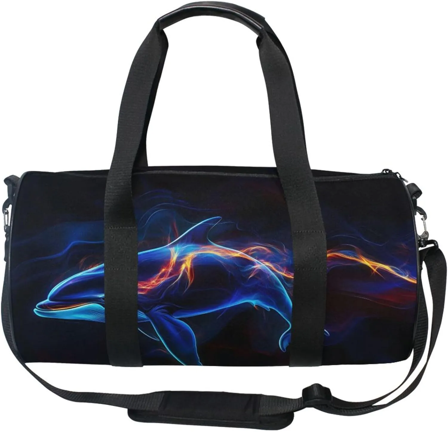 MNSRUU Sports Duffel Bags, Dolphin Athletic Gym Bag Overnight Workout Travel Tote Luggage for Men Women Yoga