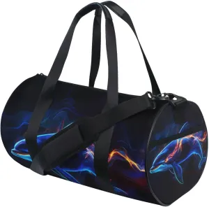 MNSRUU Sports Duffel Bags, Dolphin Athletic Gym Bag Overnight Workout Travel Tote Luggage for Men Women Yoga