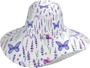 MNSRUU Wide Brim Hats Women Butterfly Sun Hat Packable Sun Visors Summer Beach Hat for UV Protection