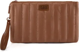 Montana West x Lee Large Wristlet Purse for Women Quilted Puffer Clutch Slim Wallet Handbags Holder Cell Phone Organizer