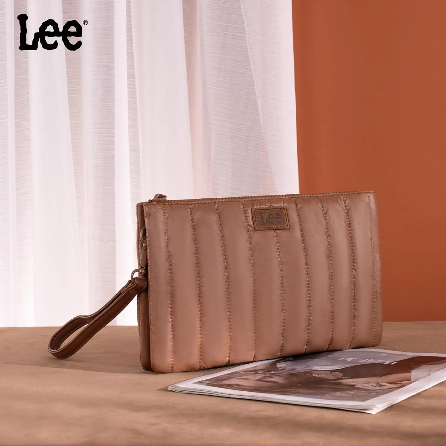 Montana West x Lee Large Wristlet Purse for Women Quilted Puffer Clutch Slim Wallet Handbags Holder Cell Phone Organizer