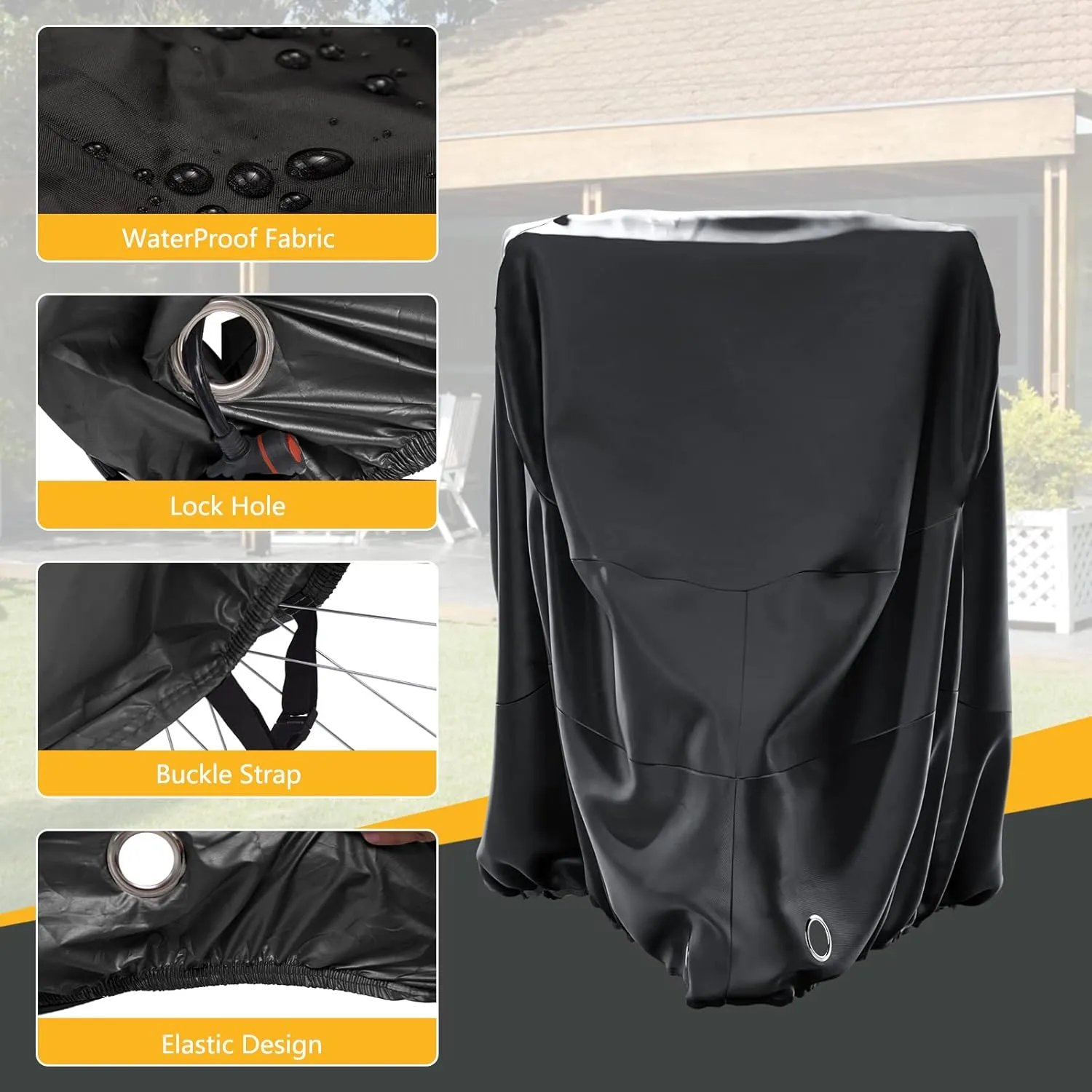 MOONCOOL Adult Tricycle Cover Trike Cover, 3 Wheeled Bicycle Bike Cover for Outdoor Storage Waterproof, Dust Wind Proof for Bikes