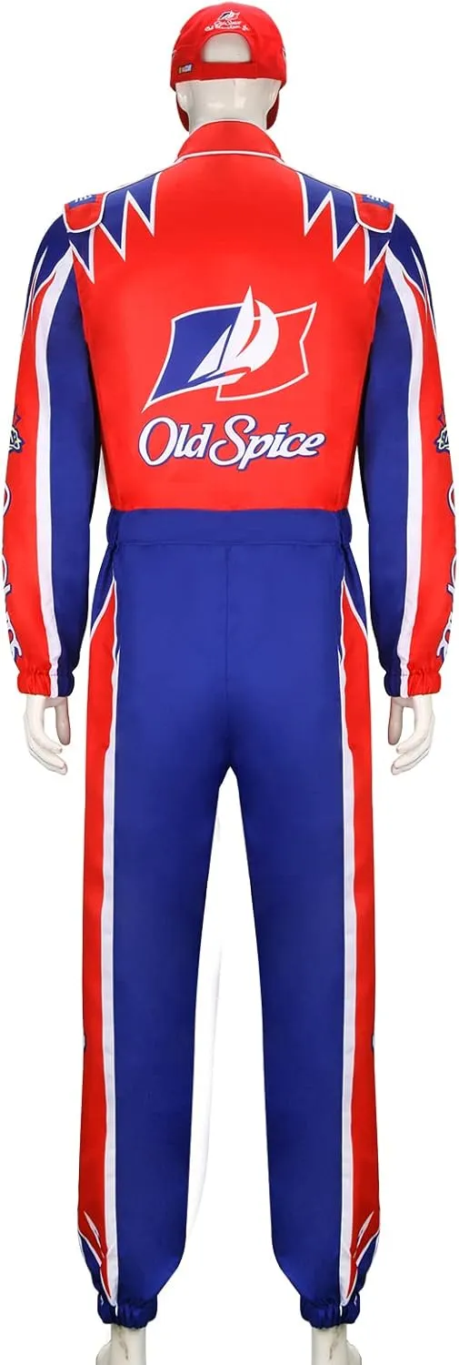MORROWIND Ricky Bobby Racing Costume Jumpsuit Cap Hat Outfit Adult Men Talladega Nights Halloween Cosplay Party Full Suit Set