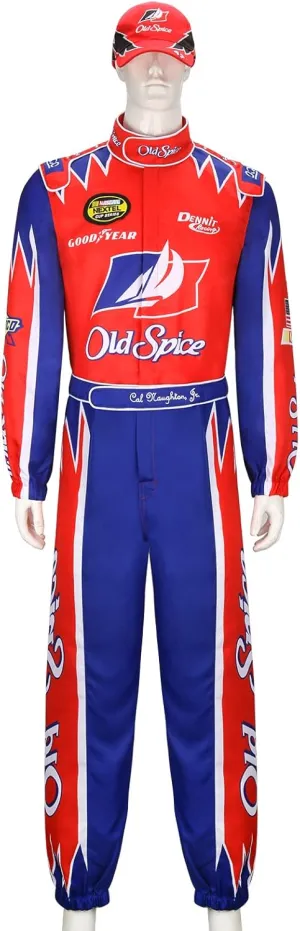 MORROWIND Ricky Bobby Racing Costume Jumpsuit Cap Hat Outfit Adult Men Talladega Nights Halloween Cosplay Party Full Suit Set