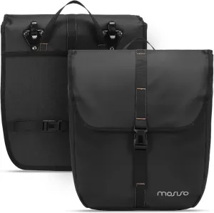 MOSISO 20L Bike Panniers, 2 Pack Waterproof Panniers Bike Bag, Large Capacity Flap Bicycle Rear Rack Seat Luggage Storage Trunk Bag for Road Mountain Cycling Traveling Commuting, Black