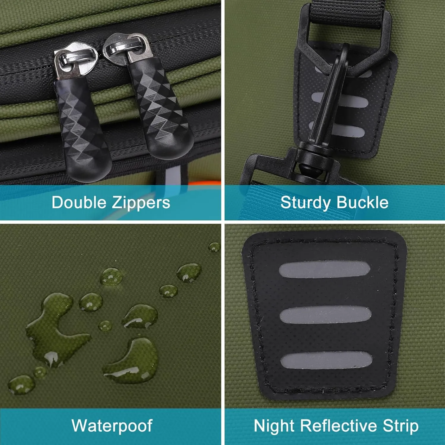 MOSISO Bike Rack Bag with 2 Removable Panniers, Waterproof Bike Trunk Cooler Storage Handbag Insulated Bicycle Rear Seat Pouch, Bicycle Storage Saddle Shoulder Bag Cycling Luggage Pouch, Army Green