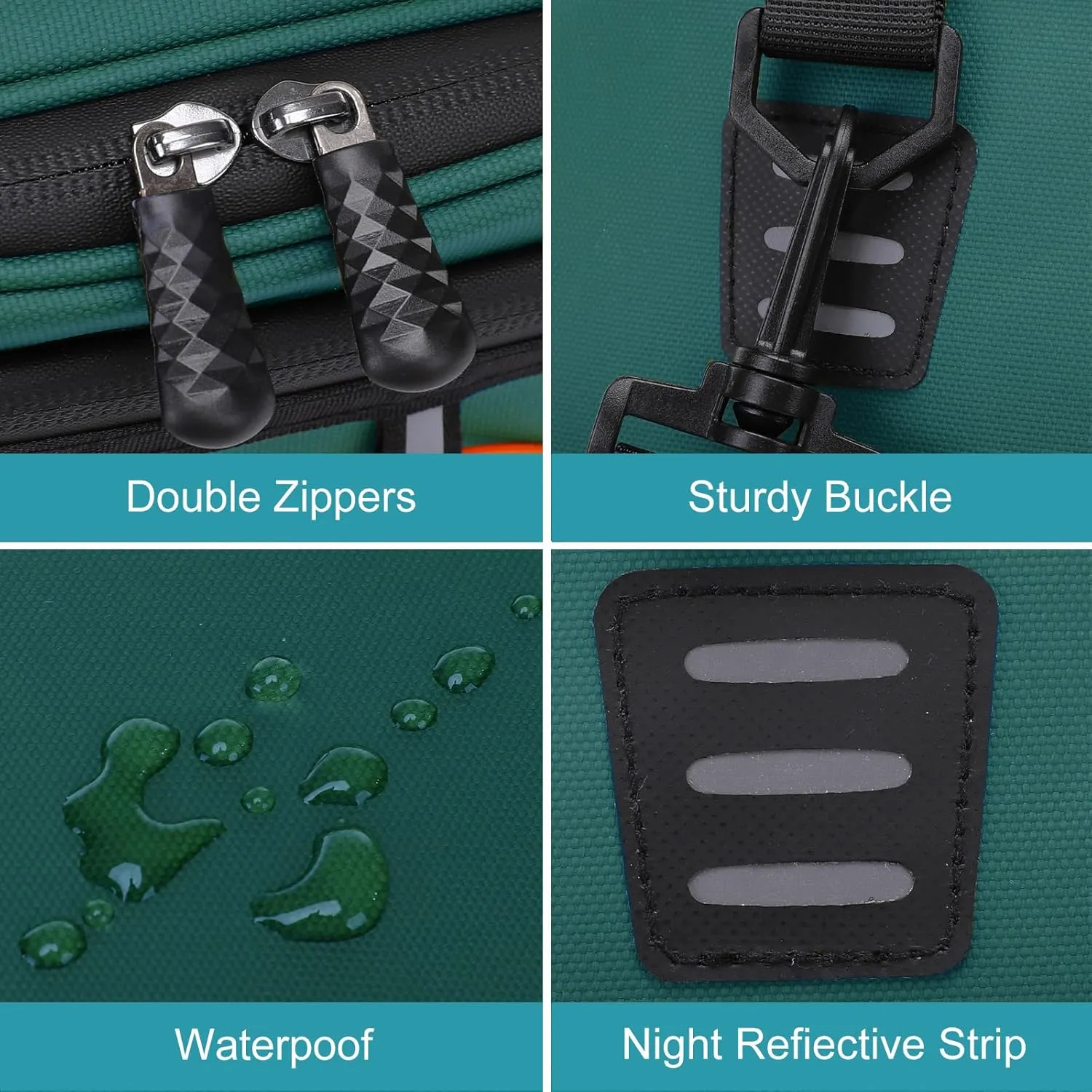 MOSISO Bike Rack Bag with 2 Removable Panniers, Waterproof Bike Trunk Cooler Storage Handbag Insulated Bicycle Rear Seat Pouch, Bicycle Storage Saddle Shoulder Bag Cycling Luggage Pouch, Teal Green