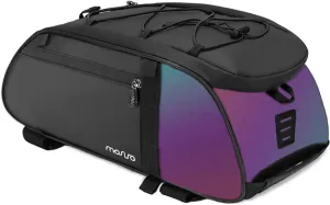 MOSISO Bike Rack Bag with Dazzle Tail, Waterproof Bicycle Rear Rack Trunk Bag, Mountain Bike Rear Seat Handbag Bicycle Storage Saddle Shoulder Pouch Cycling Luggage Pouch with Shoulder Strap, Black