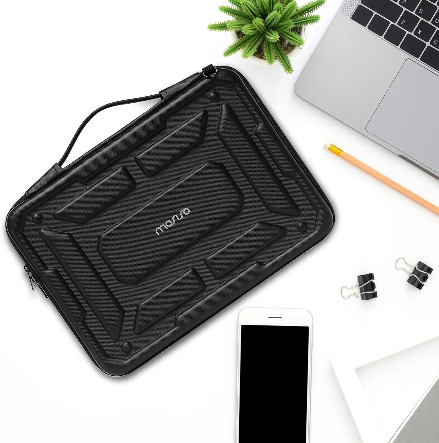 MOSISO Laptop Shoulder Bag Compatible with MacBook Pro 16 inch 2025-2021 M4 M3 M2 M1, Waterproof Shockproof Carrying Case Bag, Black